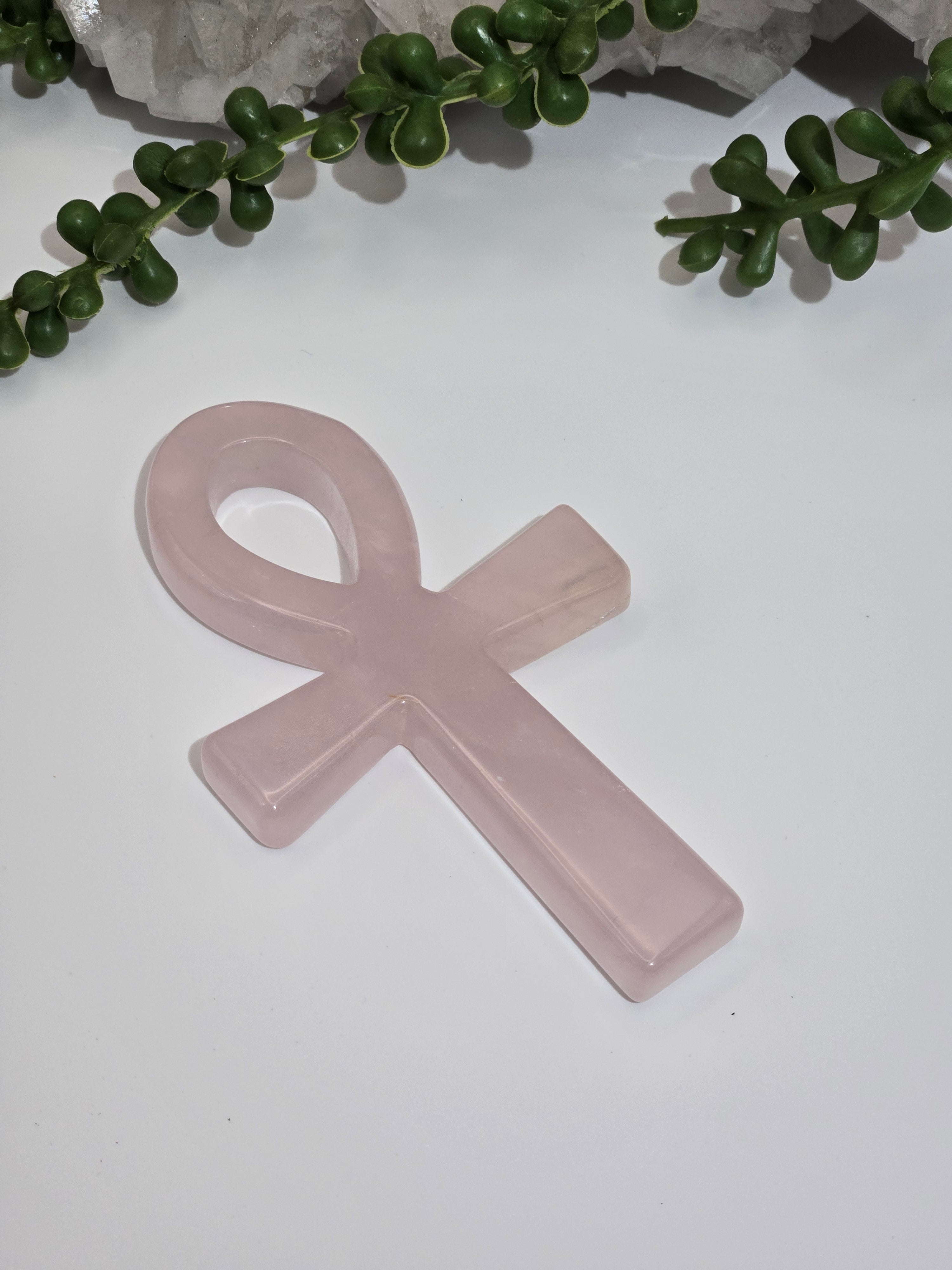 Rose Quartz Ankh Cross | Elemental Soul